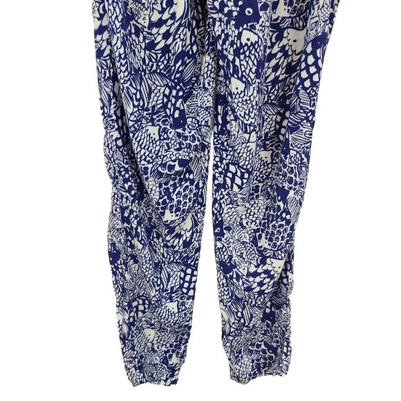 Lilly Pulitzer Target Women's (XS) Blue & White Upstream Fish Strapless Jumpsuit - Picture 5 of 8